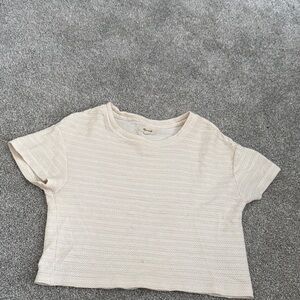 Madewell Cream Textured Short Sleeve Tee